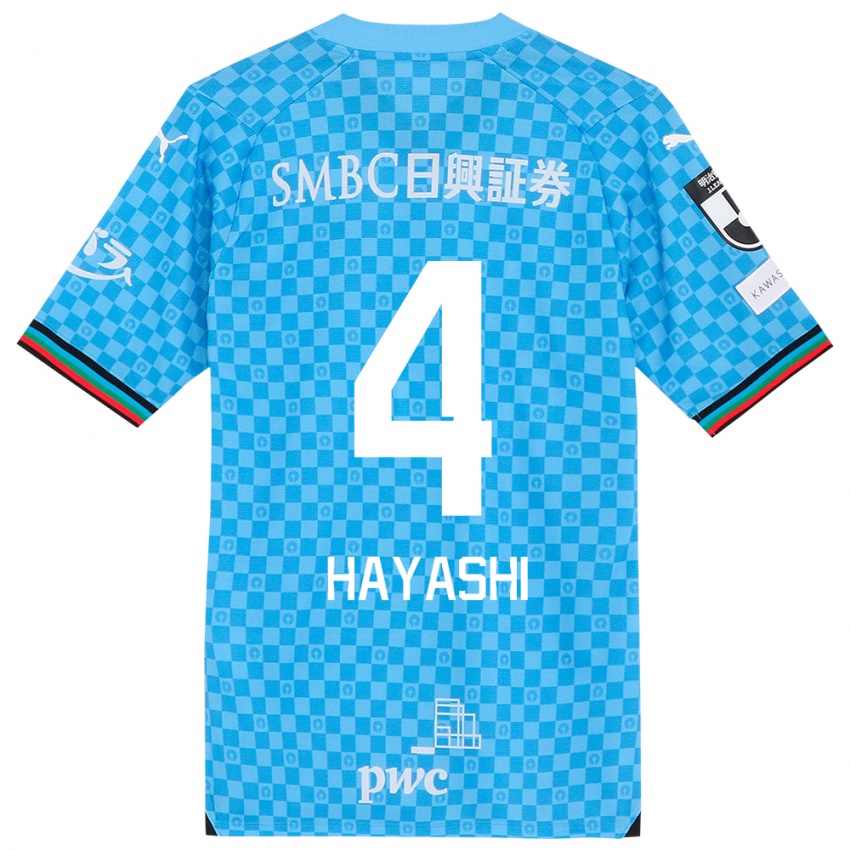 Niño Camiseta Shunsuke Hayashi #4 Azul Celeste 1ª Equipación 2024/25 La Camisa