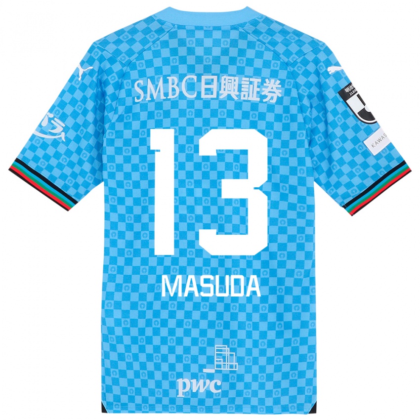 Niño Camiseta Hinata Masuda #13 Azul Celeste 1ª Equipación 2024/25 La Camisa