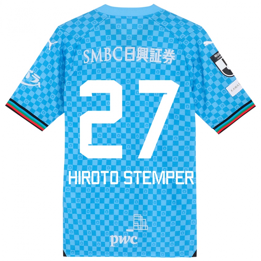 Niño Camiseta Luka Hiroto Stemper #27 Azul Celeste 1ª Equipación 2024/25 La Camisa