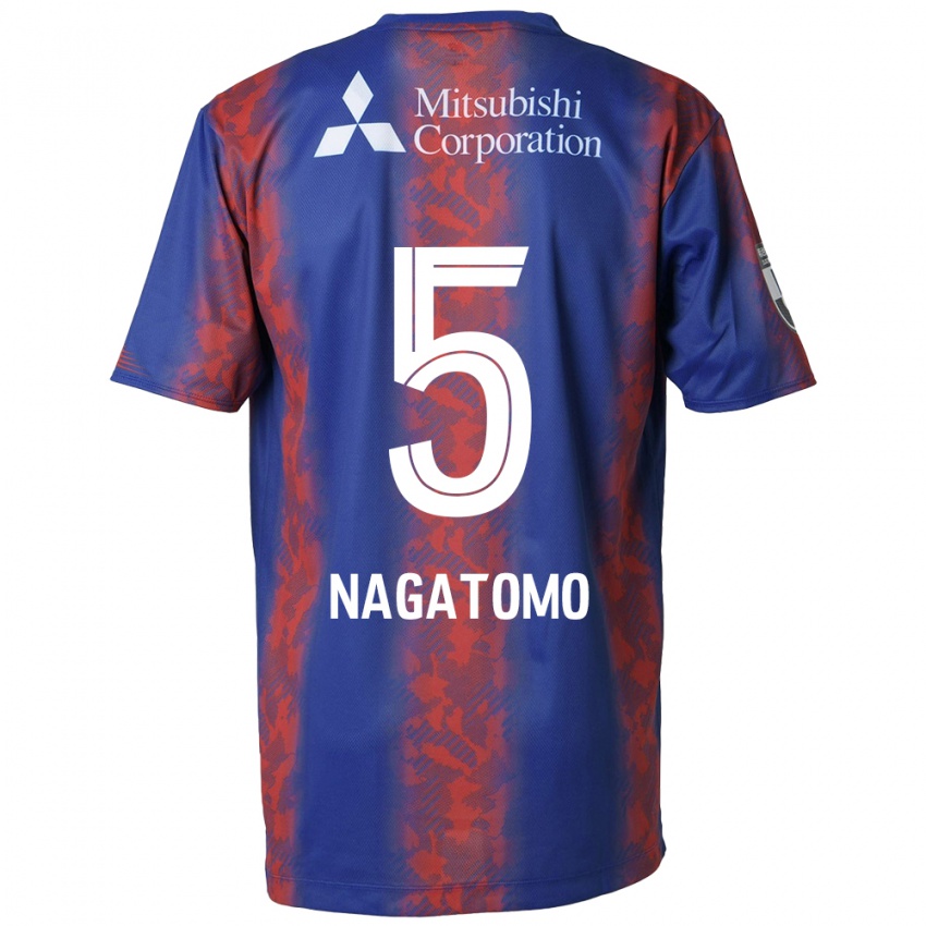 Niño Camiseta Yuto Nagatomo #5 Azul Rojo 1ª Equipación 2024/25 La Camisa