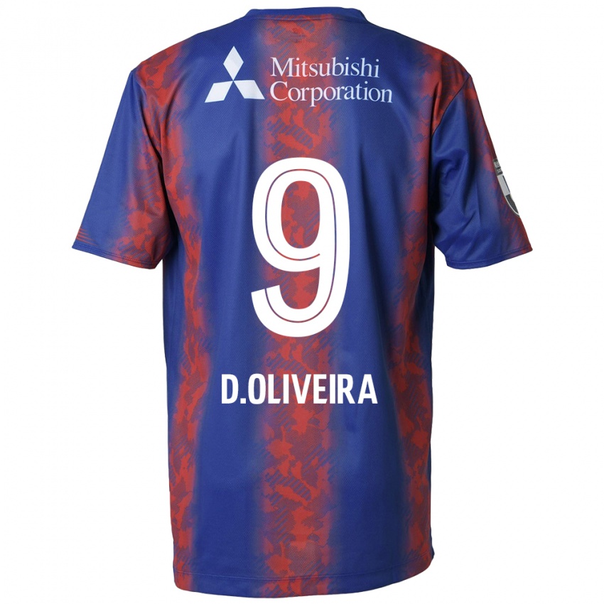 Niño Camiseta Diego Oliveira #9 Azul Rojo 1ª Equipación 2024/25 La Camisa