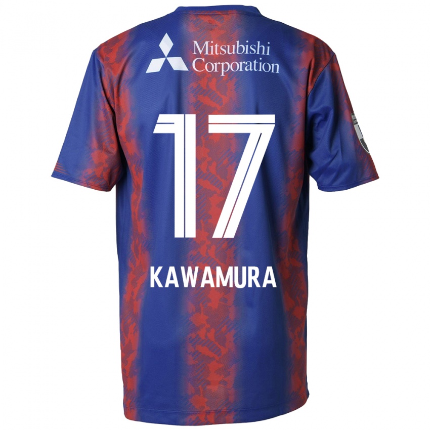 Niño Camiseta Riku Kawamura #17 Azul Rojo 1ª Equipación 2024/25 La Camisa