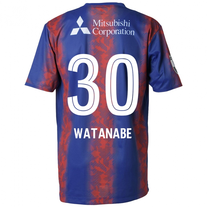 Niño Camiseta Matthew Watanabe #30 Azul Rojo 1ª Equipación 2024/25 La Camisa