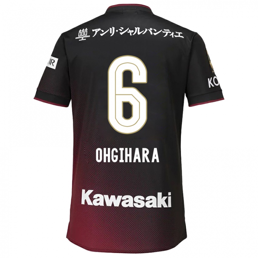 Niño Camiseta Takahiro Ogihara #6 Negro Rojo 1ª Equipación 2024/25 La Camisa