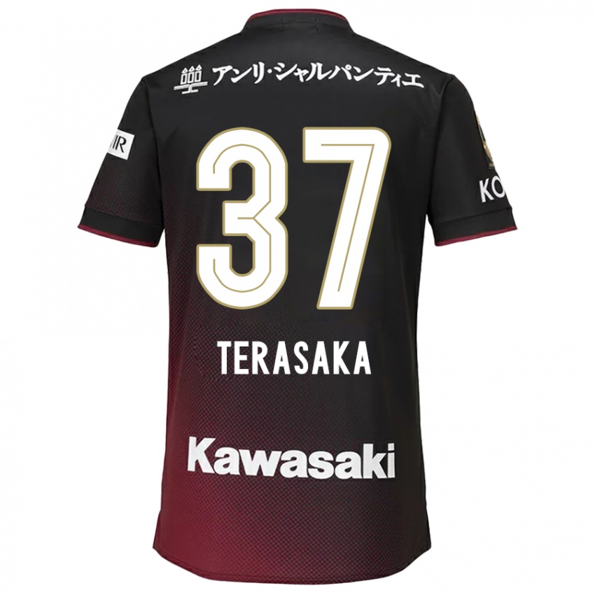 Niño Camiseta Shogo Terasaka #37 Negro Rojo 1ª Equipación 2024/25 La Camisa