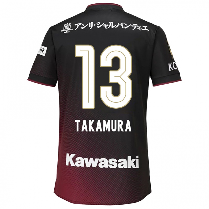 Niño Camiseta Tokiya Takamura #13 Negro Rojo 1ª Equipación 2024/25 La Camisa