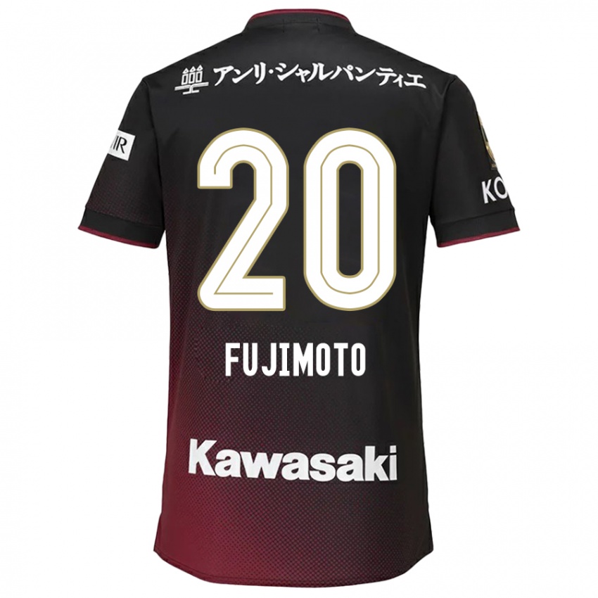 Niño Camiseta Riku Fujimoto #20 Negro Rojo 1ª Equipación 2024/25 La Camisa