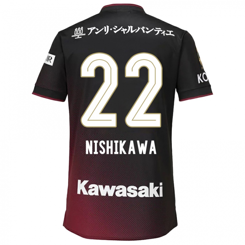 Niño Camiseta Aiku Nishikawa #22 Negro Rojo 1ª Equipación 2024/25 La Camisa