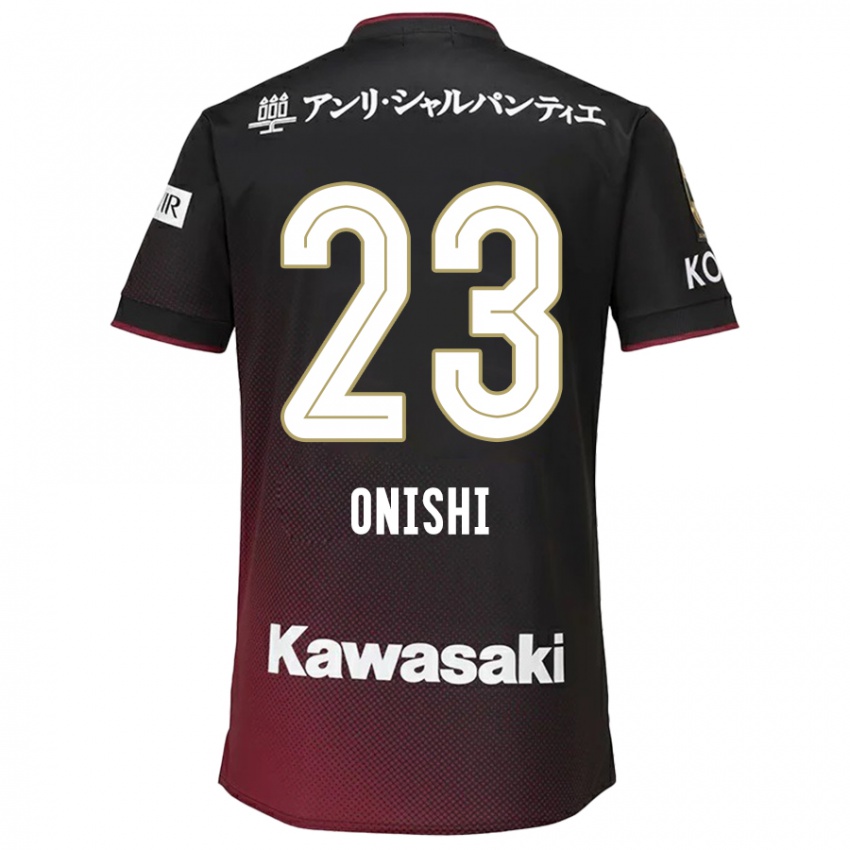 Niño Camiseta Sota Onishi #23 Negro Rojo 1ª Equipación 2024/25 La Camisa