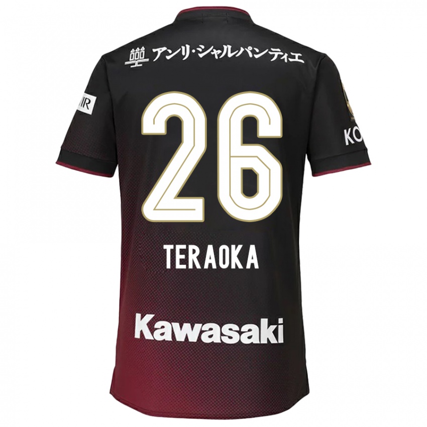 Niño Camiseta Yuma Teraoka #26 Negro Rojo 1ª Equipación 2024/25 La Camisa