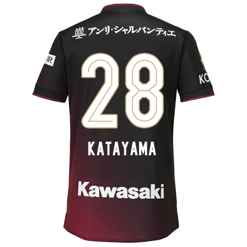 Niño Camiseta Kota Katayama #28 Negro Rojo 1ª Equipación 2024/25 La Camisa