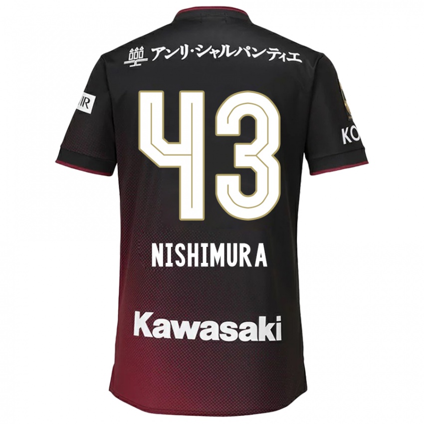 Niño Camiseta Nagi Nishimura #43 Negro Rojo 1ª Equipación 2024/25 La Camisa