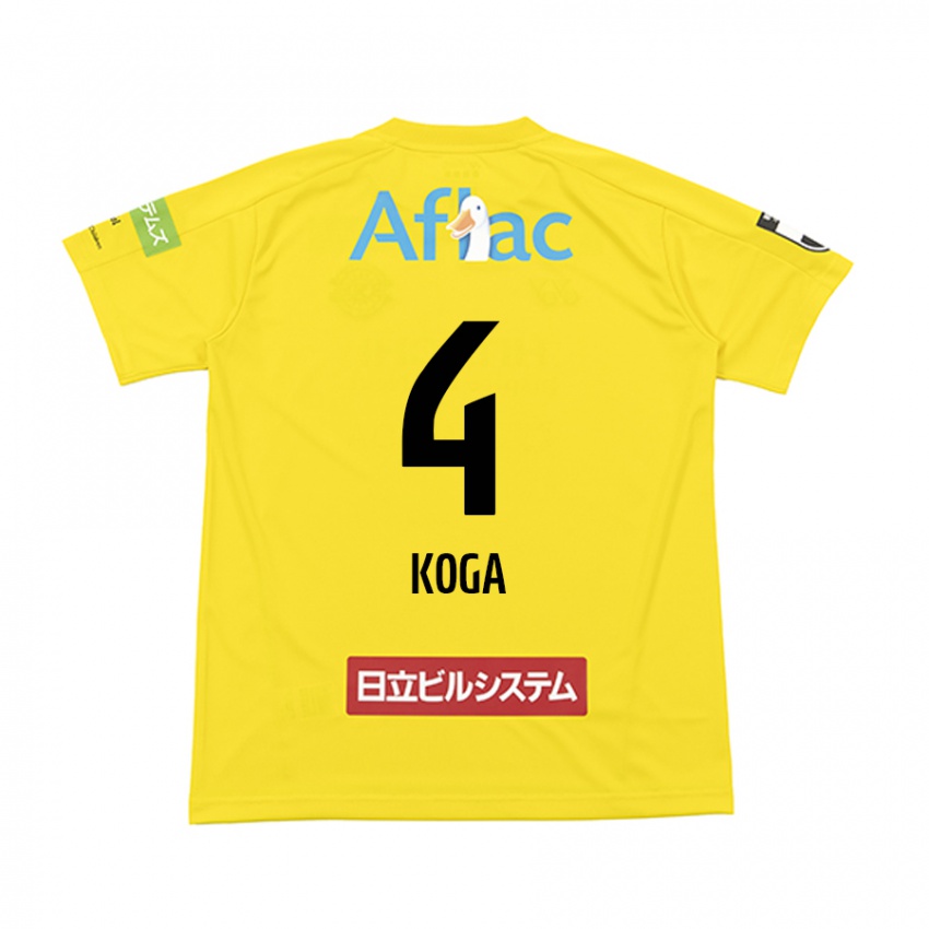 Niño Camiseta Taiyo Koga #4 Amarillo Negro 1ª Equipación 2024/25 La Camisa