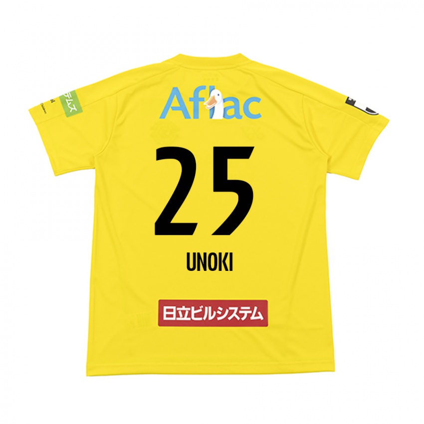 Niño Camiseta Fumiya Unoki #25 Amarillo Negro 1ª Equipación 2024/25 La Camisa