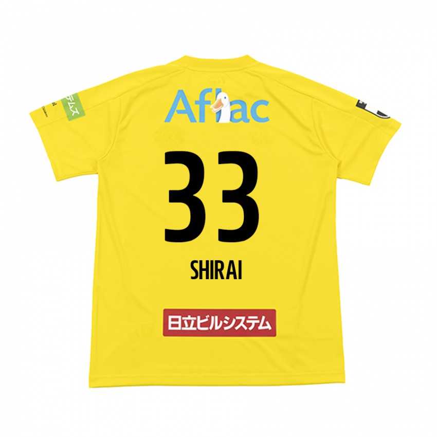 Niño Camiseta Eiji Shirai #33 Amarillo Negro 1ª Equipación 2024/25 La Camisa