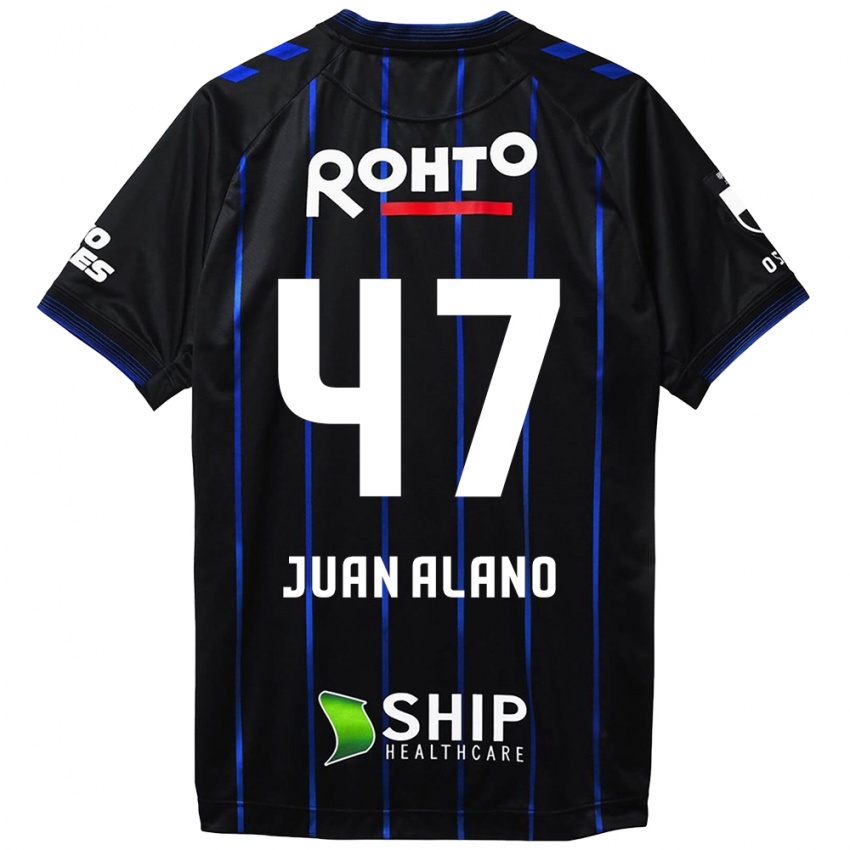 Niño Camiseta Juan Alano #47 Azul Negro 1ª Equipación 2024/25 La Camisa