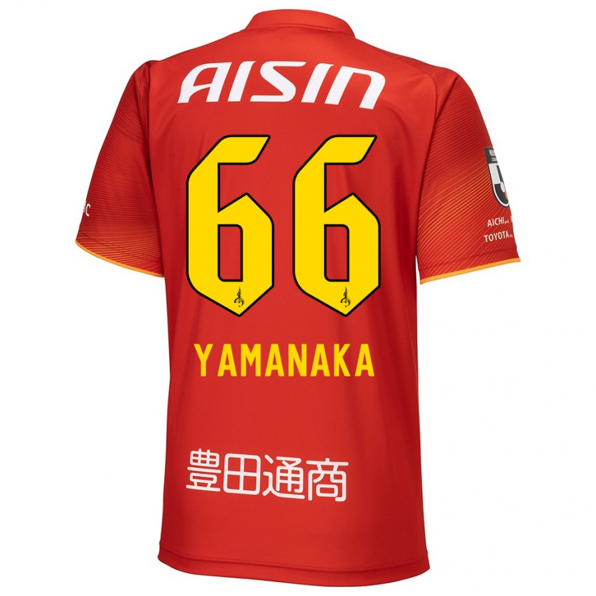 Niño Camiseta Ryosuke Yamanaka #66 Rojo Blanco Amarillo 1ª Equipación 2024/25 La Camisa