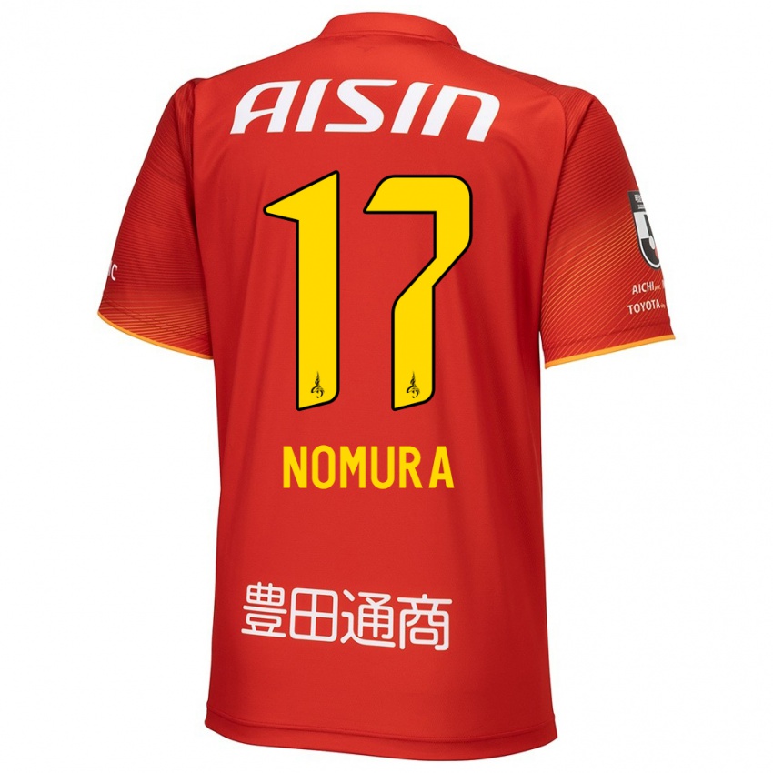 Niño Camiseta Yuto Nomura #17 Rojo Blanco Amarillo 1ª Equipación 2024/25 La Camisa