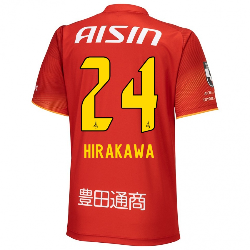 Niño Camiseta Haruto Hirakawa #24 Rojo Blanco Amarillo 1ª Equipación 2024/25 La Camisa