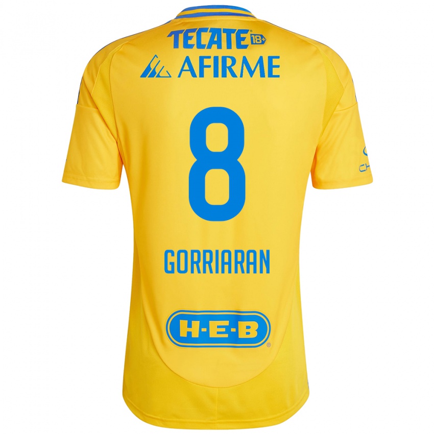 Niño Camiseta Fernando Gorriarán #8 Oro Amarillo 1ª Equipación 2024/25 La Camisa