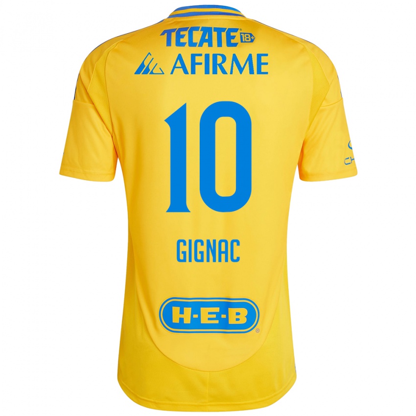 Niño Camiseta Andre-Pierre Gignac #10 Oro Amarillo 1ª Equipación 2024/25 La Camisa