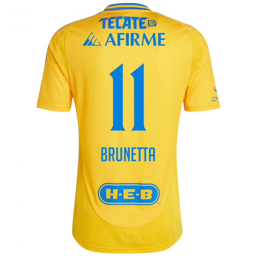 Niño Camiseta Juan Brunetta #11 Oro Amarillo 1ª Equipación 2024/25 La Camisa