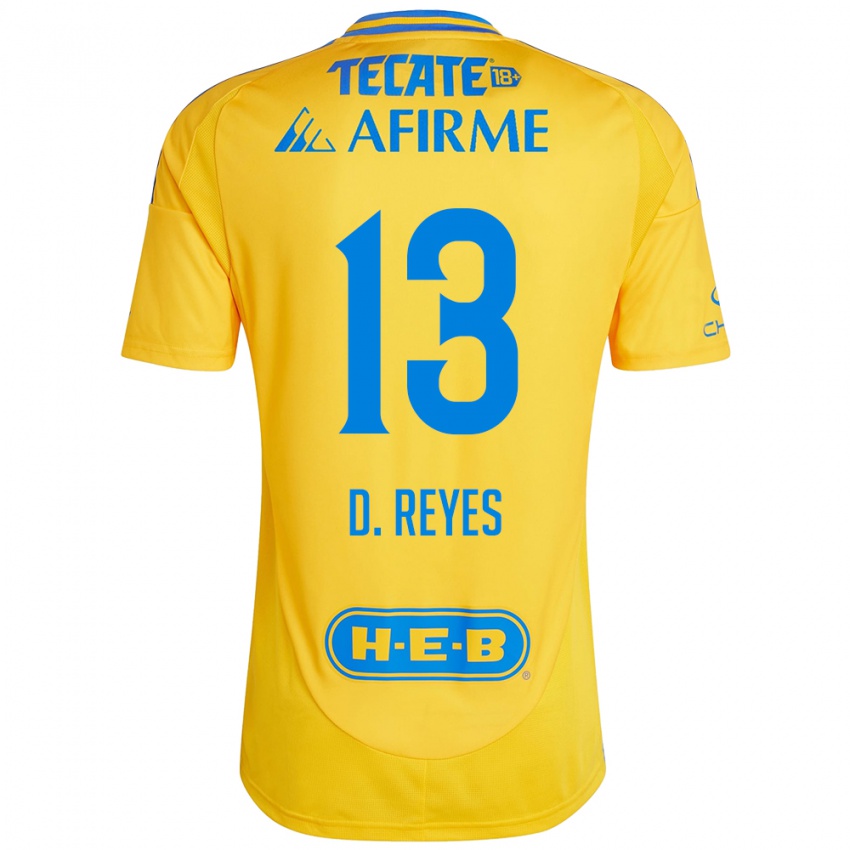 Niño Camiseta Diego Reyes #13 Oro Amarillo 1ª Equipación 2024/25 La Camisa