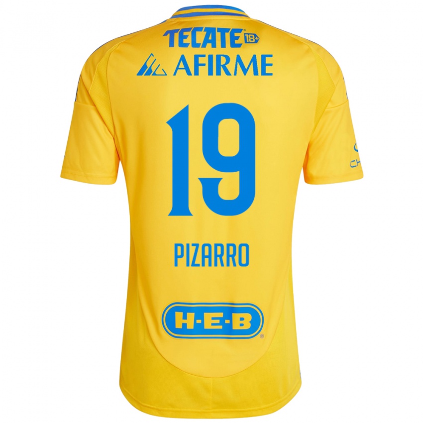 Niño Camiseta Guido Pizarro #19 Oro Amarillo 1ª Equipación 2024/25 La Camisa