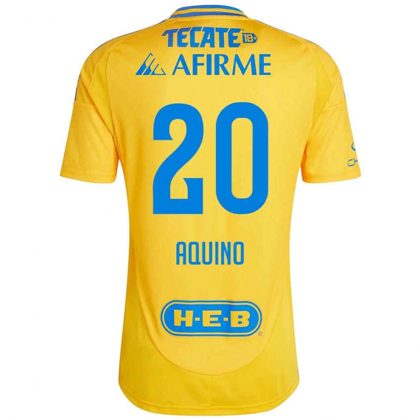 Niño Camiseta Javier Aquino #20 Oro Amarillo 1ª Equipación 2024/25 La Camisa