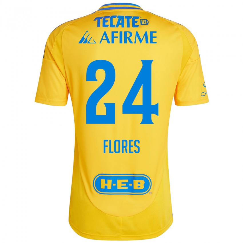 Niño Camiseta Marcelo Flores #24 Oro Amarillo 1ª Equipación 2024/25 La Camisa