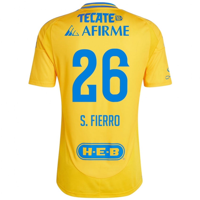 Niño Camiseta Sebastián Fierro #26 Oro Amarillo 1ª Equipación 2024/25 La Camisa