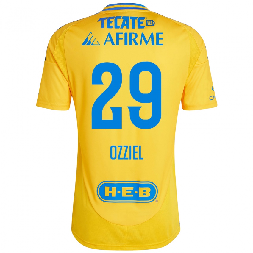 Niño Camiseta Ozziel Herrera #29 Oro Amarillo 1ª Equipación 2024/25 La Camisa