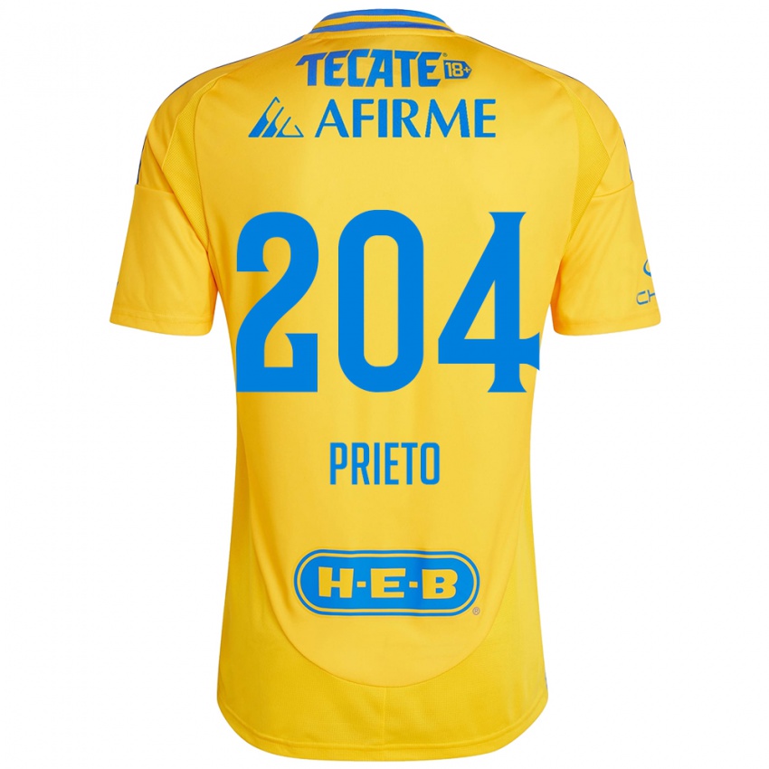 Niño Camiseta Leonel Prieto #204 Oro Amarillo 1ª Equipación 2024/25 La Camisa