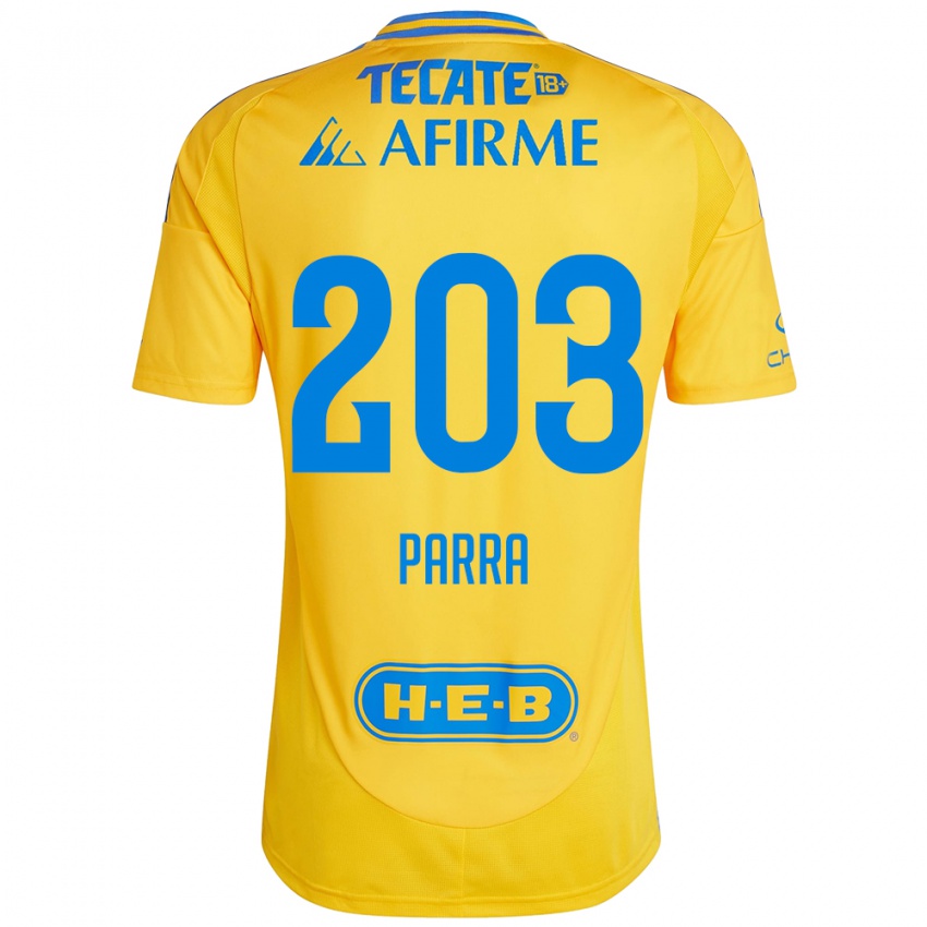 Niño Camiseta Bernardo Parra #203 Oro Amarillo 1ª Equipación 2024/25 La Camisa