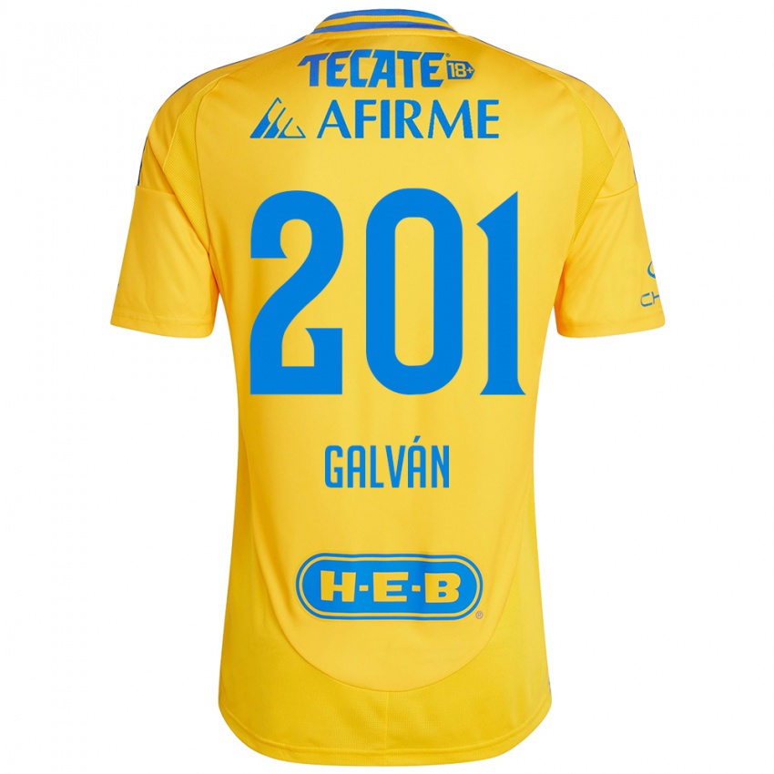 Niño Camiseta Isac Galván #201 Oro Amarillo 1ª Equipación 2024/25 La Camisa