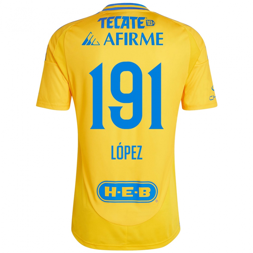 Niño Camiseta Adrián López #191 Oro Amarillo 1ª Equipación 2024/25 La Camisa