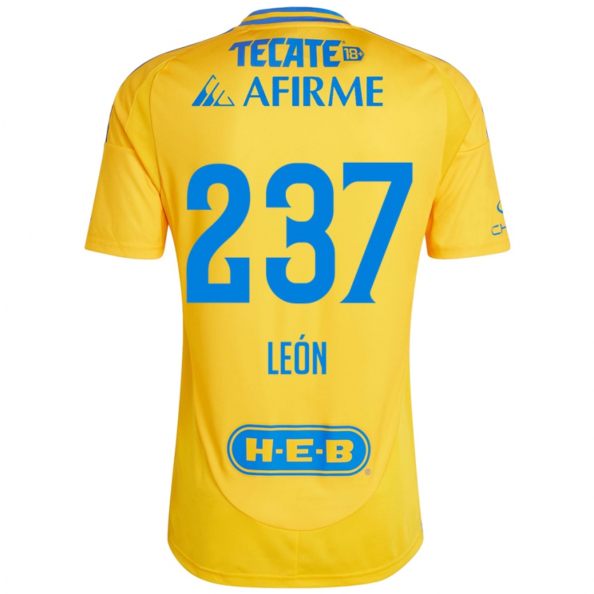 Niño Camiseta Gabriel León #237 Oro Amarillo 1ª Equipación 2024/25 La Camisa