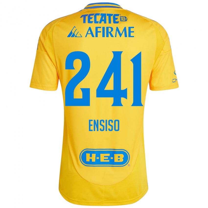 Niño Camiseta Eduardo Ensiso #241 Oro Amarillo 1ª Equipación 2024/25 La Camisa