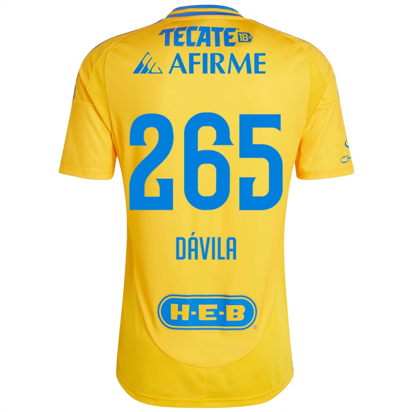 Niño Camiseta Emiliano Dávila #265 Oro Amarillo 1ª Equipación 2024/25 La Camisa