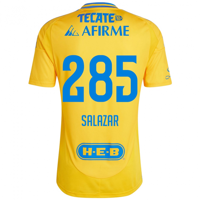 Niño Camiseta Bryan Salazar #285 Oro Amarillo 1ª Equipación 2024/25 La Camisa