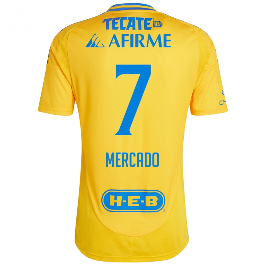 Niño Camiseta Liliana Mercado #7 Oro Amarillo 1ª Equipación 2024/25 La Camisa