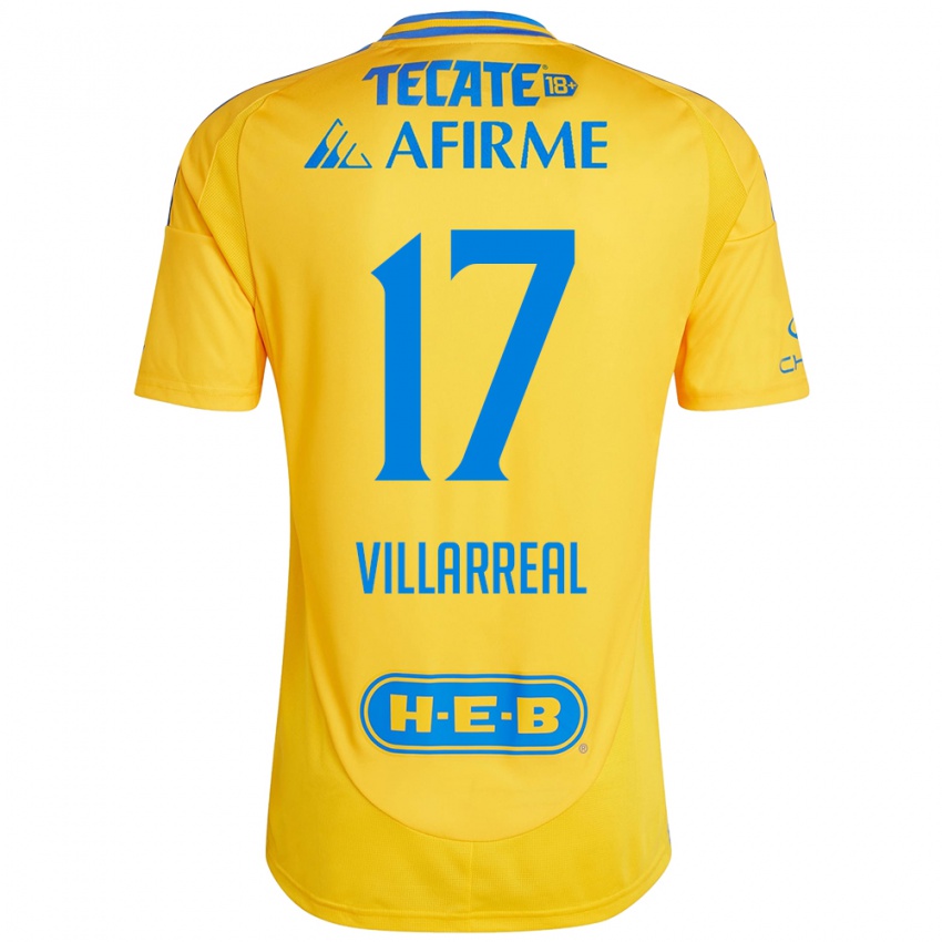 Niño Camiseta Natalia Villarreal #17 Oro Amarillo 1ª Equipación 2024/25 La Camisa