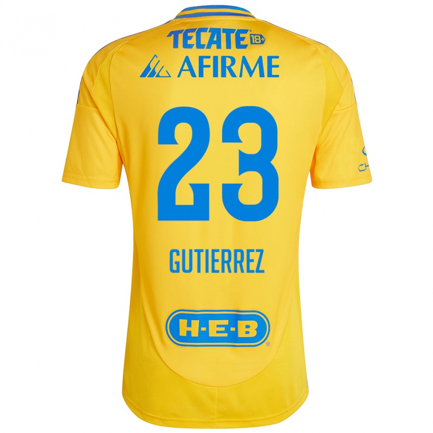 Niño Camiseta Jana Gutierrez #23 Oro Amarillo 1ª Equipación 2024/25 La Camisa