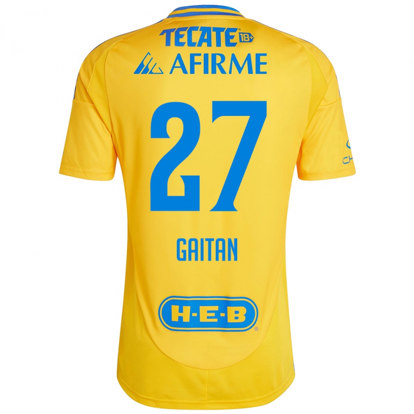 Niño Camiseta Natalia Gaitan #27 Oro Amarillo 1ª Equipación 2024/25 La Camisa