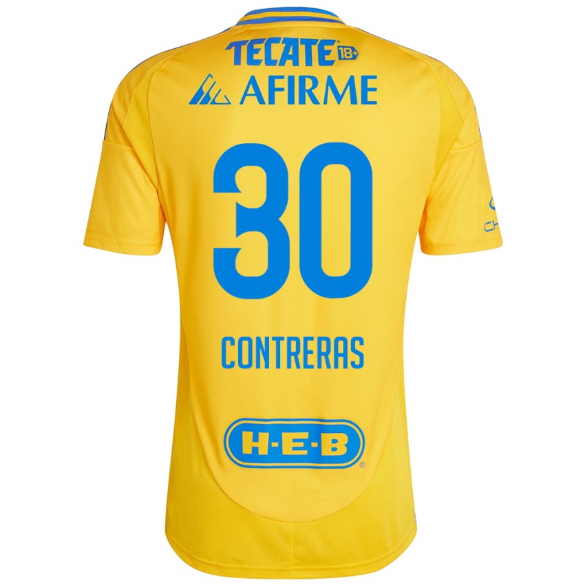 Niño Camiseta Lizeth Contreras #30 Oro Amarillo 1ª Equipación 2024/25 La Camisa