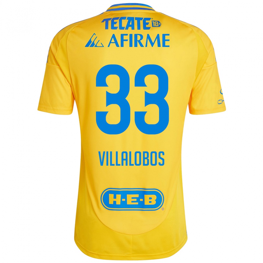 Niño Camiseta Vania Villalobos #33 Oro Amarillo 1ª Equipación 2024/25 La Camisa