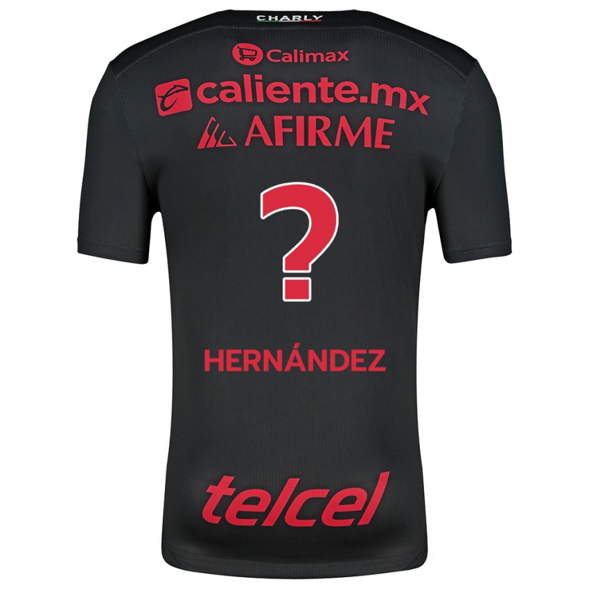 Niño Camiseta Betsiel Hernández #0 Negro Rojo 1ª Equipación 2024/25 La Camisa