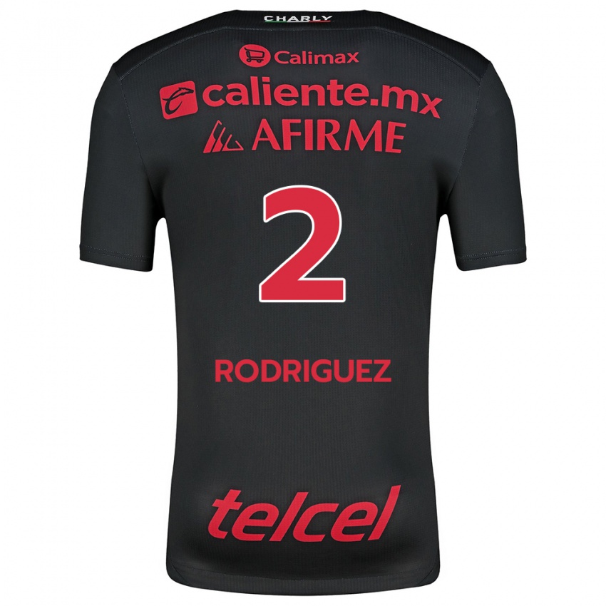 Niño Camiseta Antonio Rodríguez #2 Negro Rojo 1ª Equipación 2024/25 La Camisa