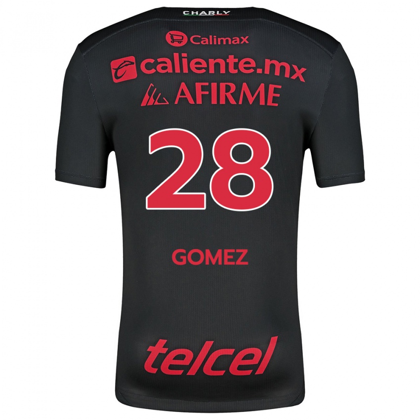 Niño Camiseta Alejandro Gómez #28 Negro Rojo 1ª Equipación 2024/25 La Camisa