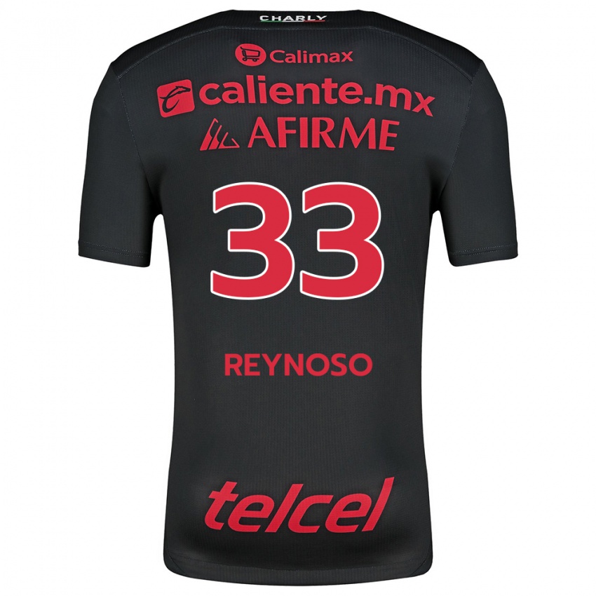 Niño Camiseta Emanuel Reynoso #33 Negro Rojo 1ª Equipación 2024/25 La Camisa